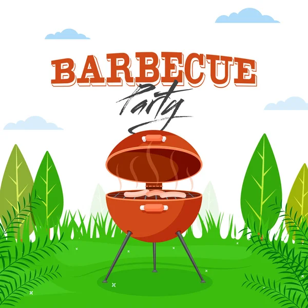 Disegno poster, volantino, modello o invito per barbecue . — Vettoriale Stock