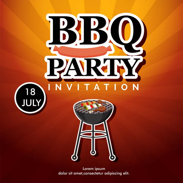 Barbecue affisch, Flyer, mall eller inbjudan Design. — Stock vektor