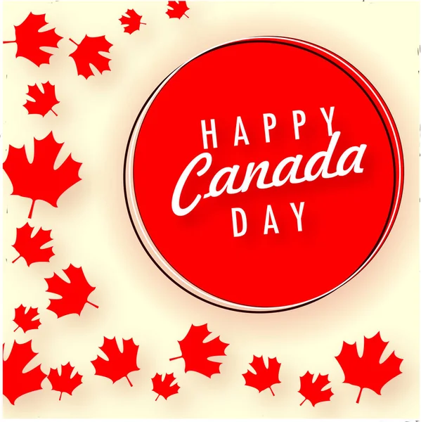 Happy Canada Day text with maple leaves.. — Stock Vector