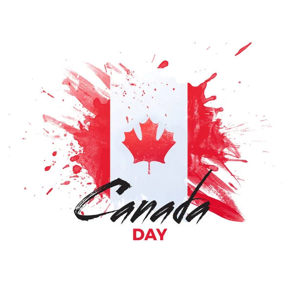 Canada Day celebration banner design with maple leaf. — Stock Vector