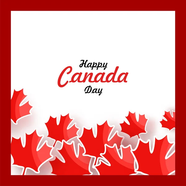 Ευτυχισμένος ημέρα του Καναδά σχεδιασμό με red maple φύλλα. — Διανυσματικό Αρχείο