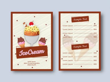 Yaratıcı Restoran Menü Kart tasarımı ile ön ve arka sayfa görünümü.