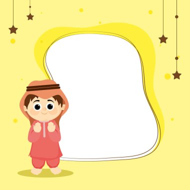 Altın yıldız asılı dua dini Müslüman çocuk (sunan namaz),.