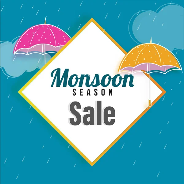 Monsoon Sale concept with umbrellas. — Stock Vector