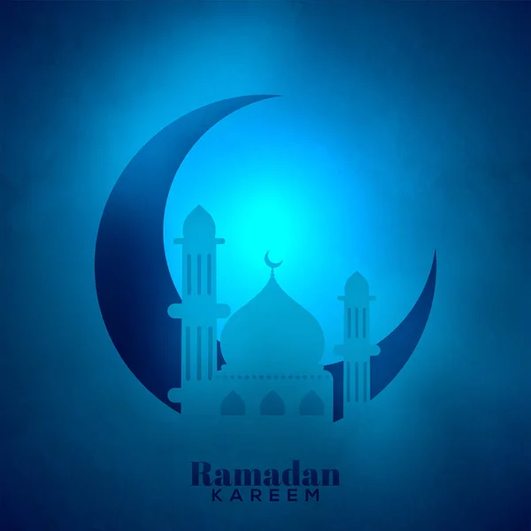 Mois sacré de prières, conception de la bannière Ramadan Kareem avec mosquée — Image vectorielle