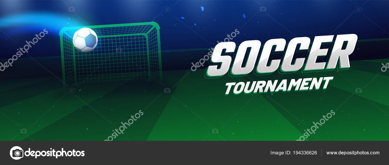 Web Banner Design Soccer Ball Goal Post Night Background Text Vector Image By C Alliesinteract Vector Stock