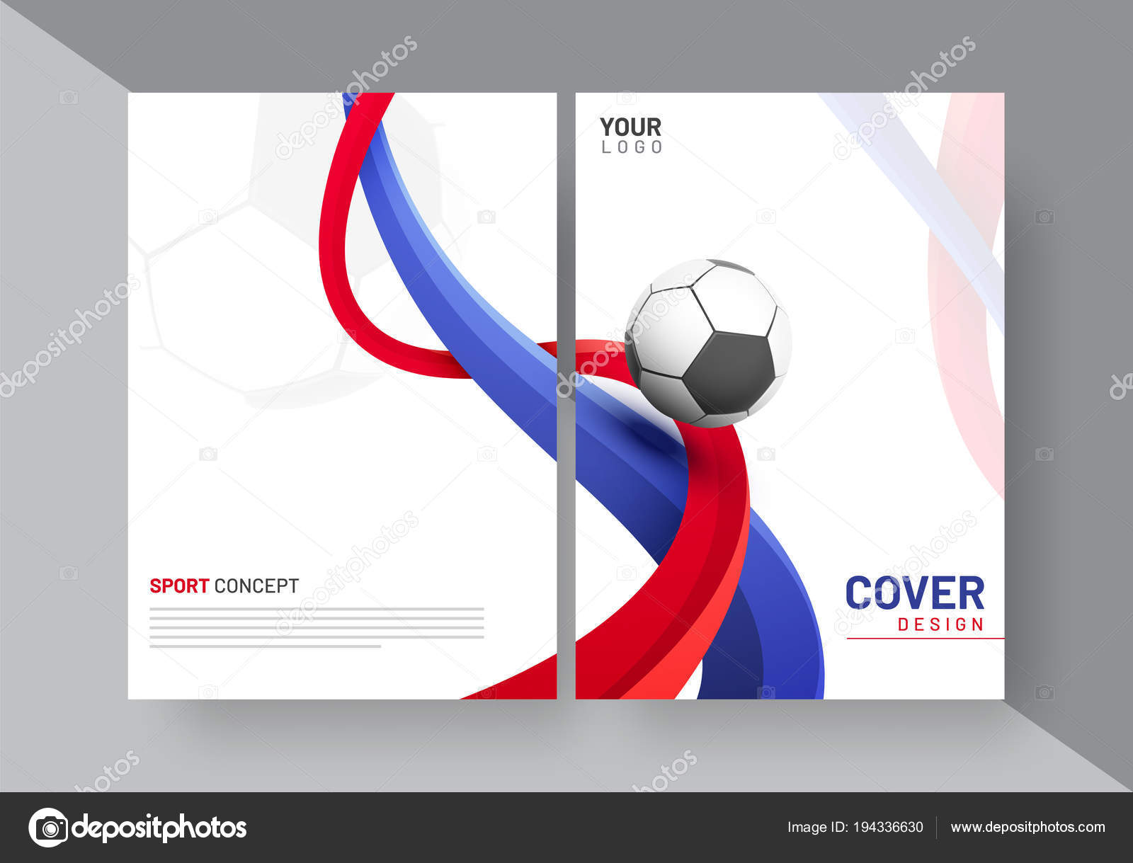 Sports Football Newsletter Cover Design Waves Soccer Ball Space Your Vector Image By C Alliesinteract Vector Stock 194336630
