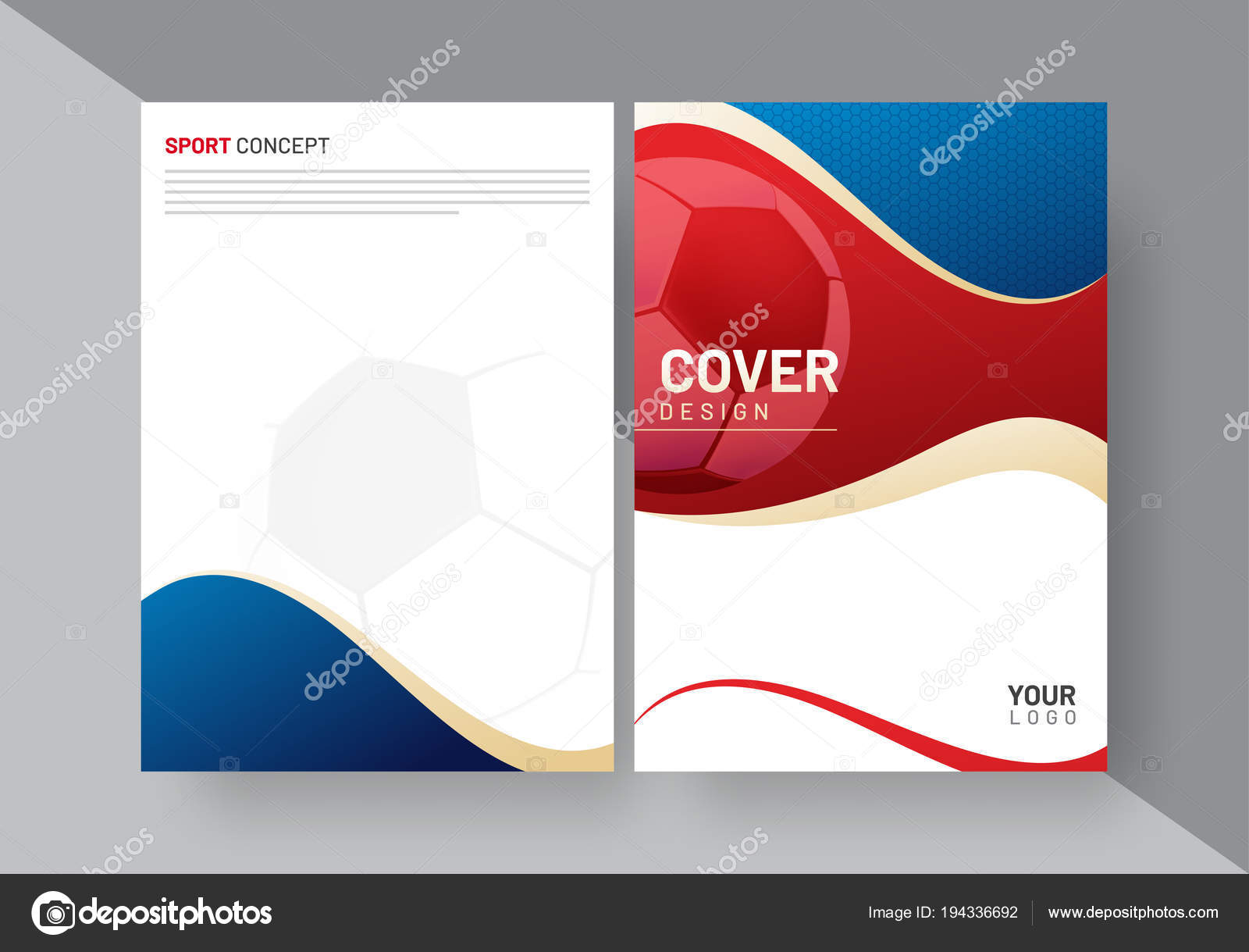 Sports Football Newsletter Cover Design Waves Soccer Ball Space Your Stock Vector C Alliesinteract