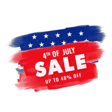 4 Temmuz, satış banner tasarımı ile %40 off sunuyoruz kadar.