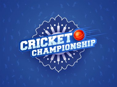 Mavi arka plan üzerinde Kriket Şampiyonası kelime.
