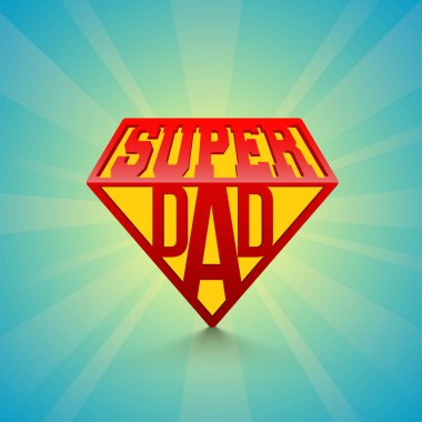 Mavi ışınları arka plan üzerinde şık metin Super gün. Mutlu Babalar günü kutlama kavramı.
