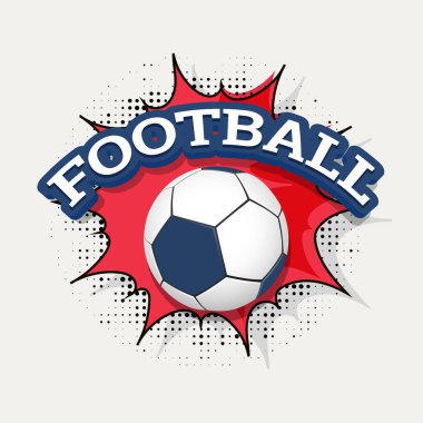 Futbol popüler sanat arka plan üzerinde şık metin ile.