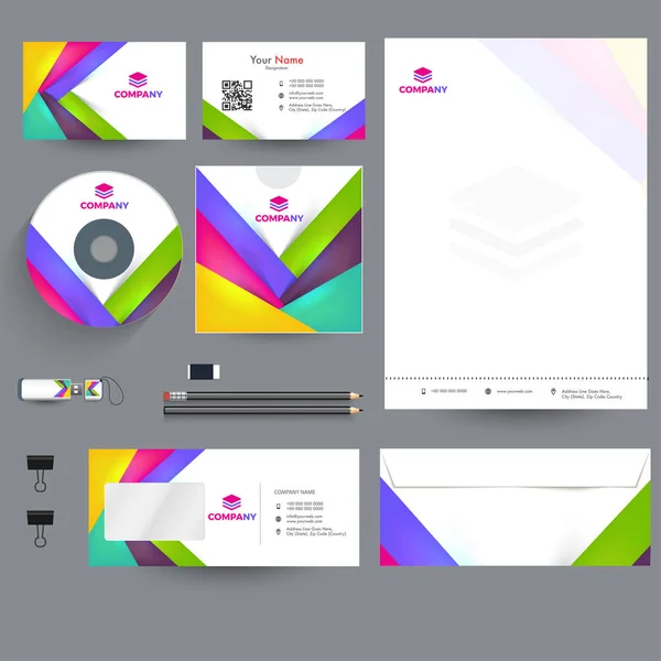 Identita Aziendale Professional Business Branding Kit Tra Cui Testata Della — Vettoriale Stock