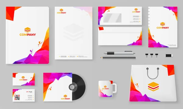 Identita Aziendale Professional Business Branding Kit Tra Cui Testata Della — Vettoriale Stock