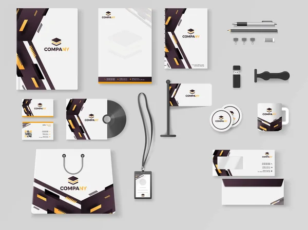 Corporate Identity Professionelles Business Branding Kit Mit Briefkopf Web Banner — Stockvektor
