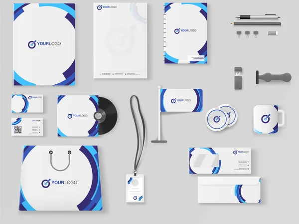 Corporate Identity Professional Business Branding Kit Inclusief Briefhoofd Web Banner — Stockvector