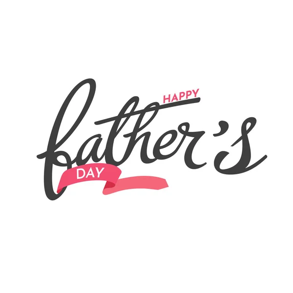 Stijlvolle Tekst Happy Father Day Witte Achtergrond — Stockvector