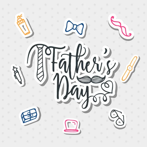Κομψό Κείμενο Ημέρα Του Πατέρα Άνδρες Χρησιμότητα Στοιχεία Doodle Γκρίζο — Διανυσματικό Αρχείο