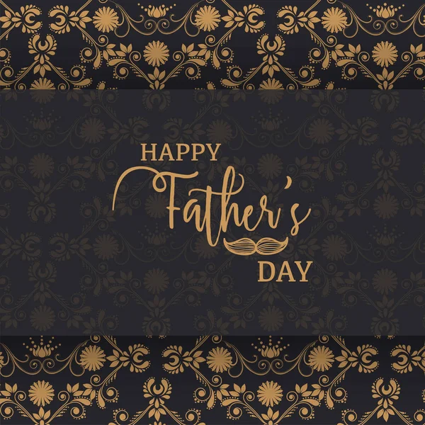 Stijlvolle Tekst Happy Father Day Naadloze Floral Patroon Achtergrond — Stockvector