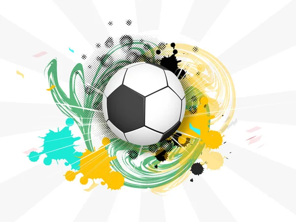 Soccer Ball Colorful Grungy Background — Stock Vector