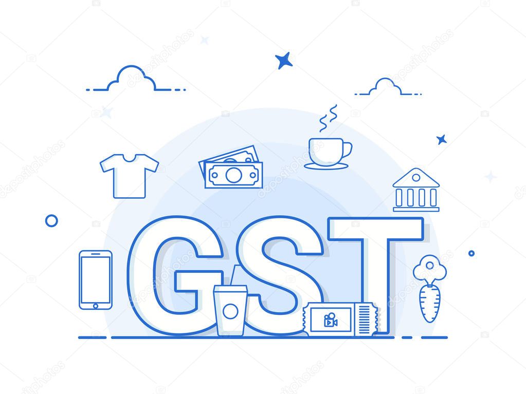 Good Service Tax (GST) concept with finanical elements.
