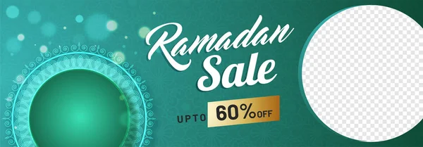 Stilvoller Text Ramadan Verkauf Mit Platz Für Ihr Produktbild Website — Stockvektor