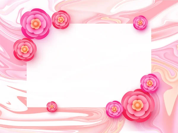 Krásné růžové papírové květiny pozadí. — Stockový vektor