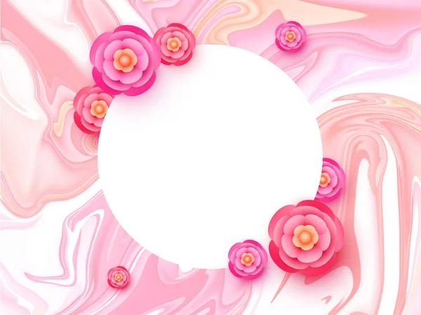 美しいピンクの紙の花背景. — ストックベクタ