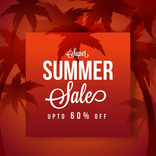 Summer Sale, poster, banner or flyer design with 60% offers , — стоковый вектор