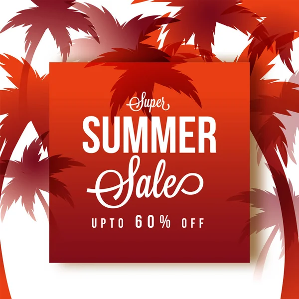 Vente d'été, affiche, bannière ou flyer design avec 60 % off offres , — Image vectorielle
