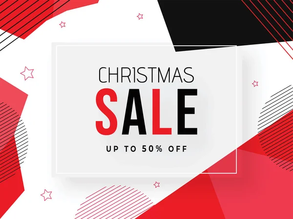 Až 50% sleva na vánoční prodej banner nebo plakát design s ab — Stockový vektor