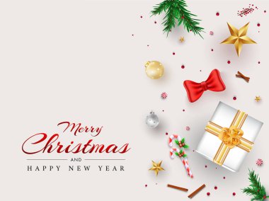 Mutlu Noeller ve mutlu yıllar tebrik kartı tasarımı.