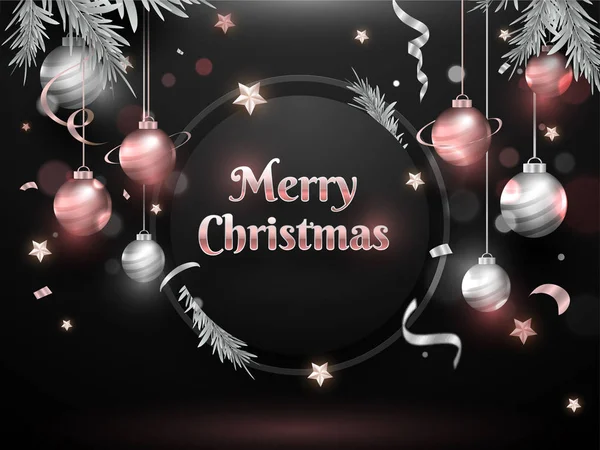 Merry Christmas Celebration wenskaart ontwerp versierd met — Stockvector