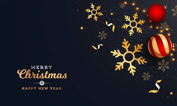 Merry Christmas & Happy New Year viering wenskaart desig — Stockvector