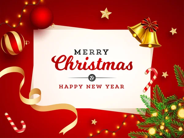 Merry Christmas & gott nytt år firande gratulationskort desig — Stock vektor