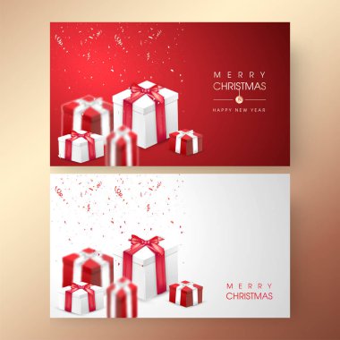 Mutlu Noeller ve B hediyeli yeni yıl kartı tasarımı