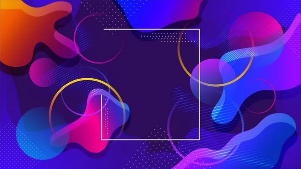 Efect de artă fluidă abstractă colorată și elemente geometrice pe pur — Vector de stoc