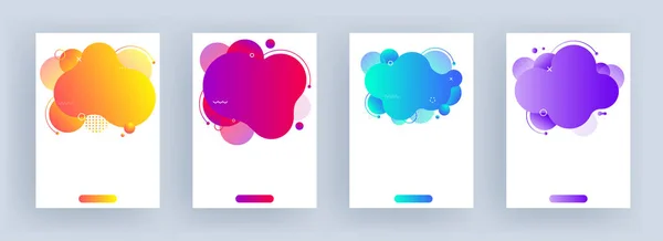 Set van sjabloon of flyer ontwerp met kleurrijke abstracte vloeibare kunst — Stockvector