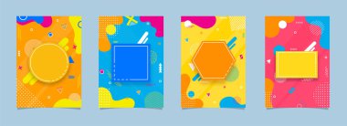 Boş geometrik fr ile renkli sıvı sanat soyut arkaplan