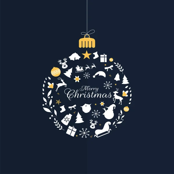 Calligraphie de Joyeux Noël avec boule suspendue faite par chris — Image vectorielle