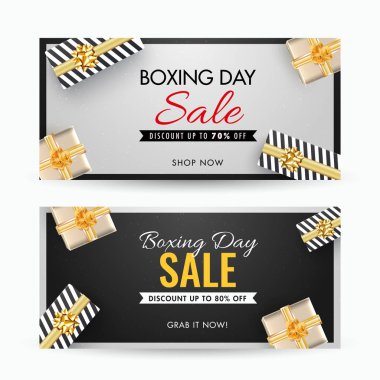 Farklı indirimli indirimli Boks Günü pankartı tasarımı ve 