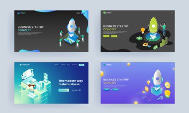 Hızlı çalışan bir işe sahip iş konsepti tabanlı iniş sayfası