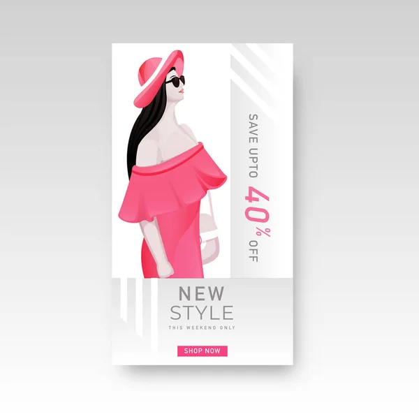 New Style Sale template or flyer design with 40% discount offer — Stock Vector