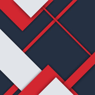 Kırmızı, mavi ve beyaz renkli kağıt geometrik soyut arkaplan.