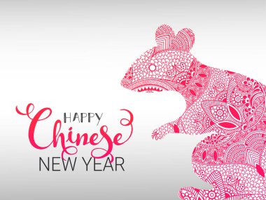 Çin Yeni Yıl Kutlama Kartı Tasarımı: Rat Chinese Zod