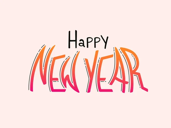 Letras con estilo de feliz año nuevo sobre fondo rosa pálido . — Vector de stock