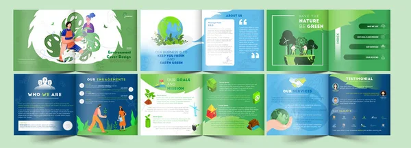 Bi-Fold Brochure, Template or Cover Design Set in Different Plat — стокове фото