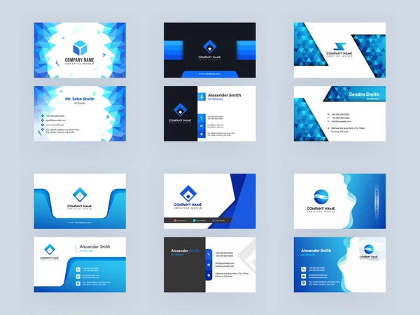 Voor- en achteraanzicht van de moderne Abstract Business Card Design Set. — Stockvector