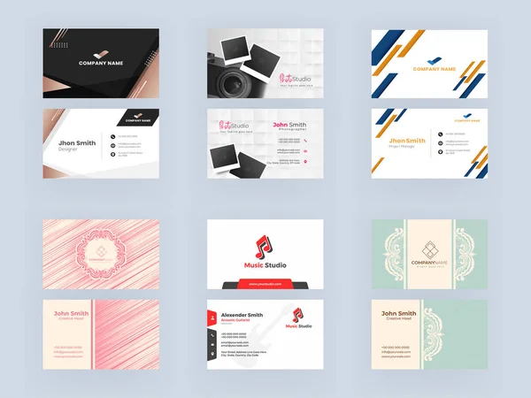 Front and Back View of Business Card или Visiting Card — стоковый вектор