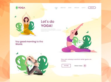 Kadınlarla fitness konsepti tabanlı iniş sayfası tasarımı zamanı.